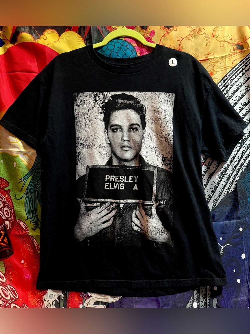 Elvis Presley Army Mugshot Graphic T-Shirt L - Picture 4 of 6